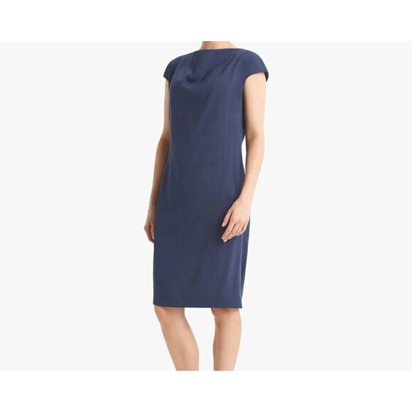 MM Lafleur The Marilyn Dress - Stretch Linen blue sz 2 - Picture 1 of 6
